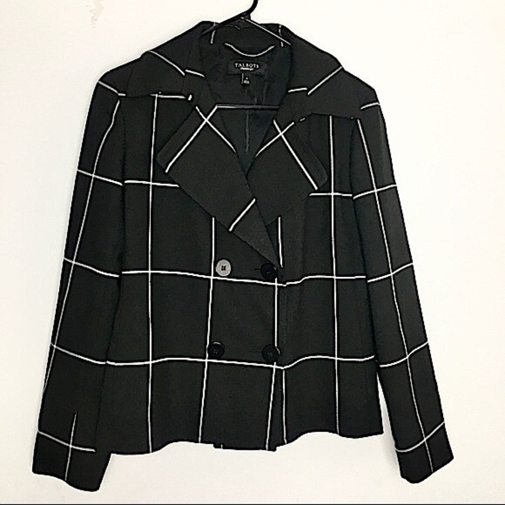 Talbots Window Pane Career Ponte Blazer
